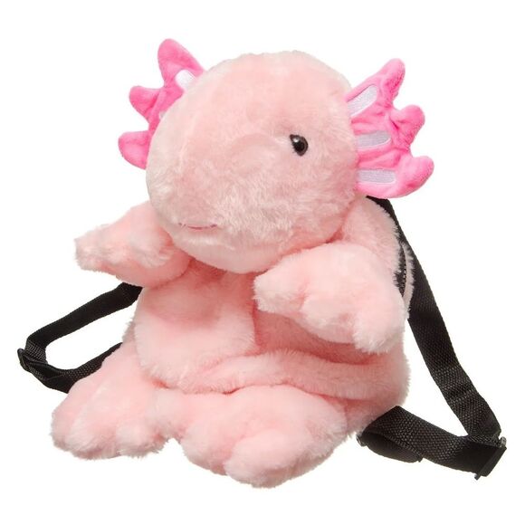 Fiesta World Wildlife Kids Pink Plush Axolotl Backpack Unique Animal Bag. NEW. - Picture 1 of 9